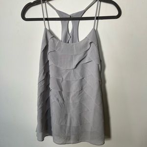 Dove grey scalloped ruffle chiffon blouse NWT - Pookie & Sebastian NYC boutique